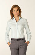 Fine Pinstripe Blouse - Aqua