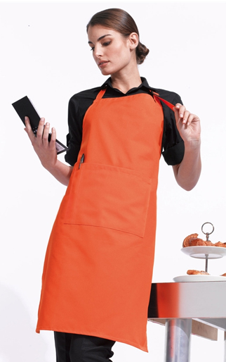 Coloured Bib Apron with Pocket